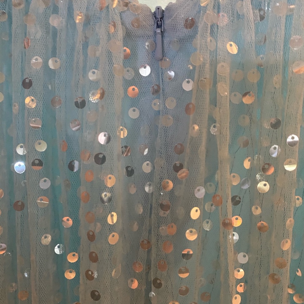 Light Blue sequined prom dress, size 6
